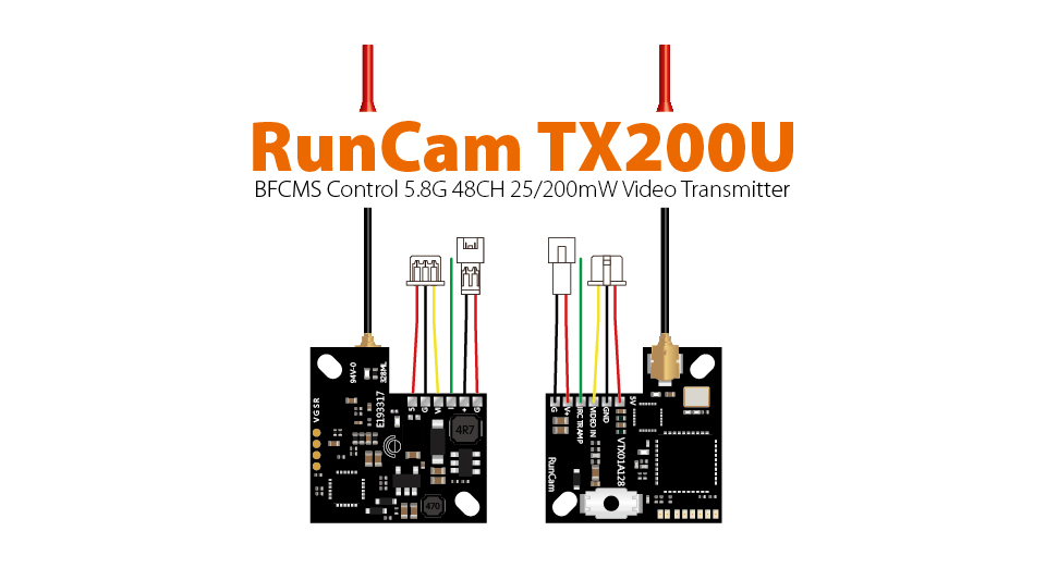 RunCamTX25,1S 5.8G 6band,48CH 25mw,Video Transmitter
