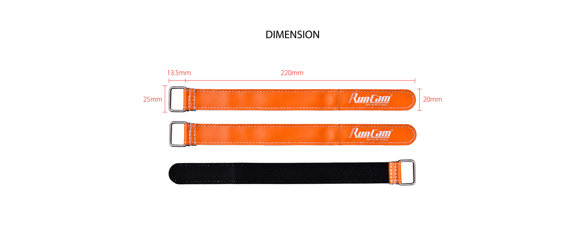 16 x 250mm, RunCam， Battery Tie Down Strap for RC Multirotor