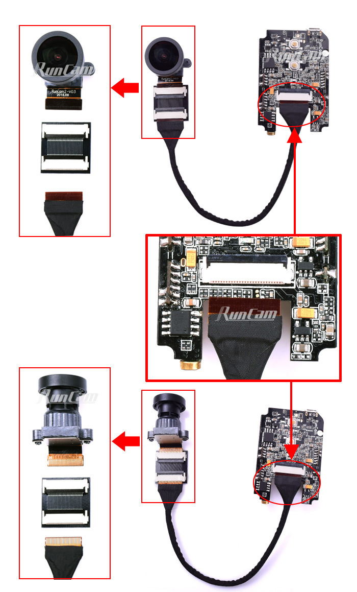 Customized lens, extension cable, for RunCam 2