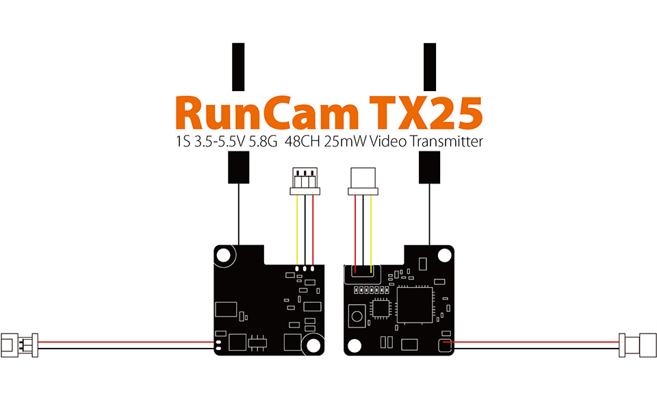 RunCamTX25 1S 5.8G 6band 48CH 25mw Video Transmitter RunCamTX25,1S 5.8G 6band,48CH 25mw,Video Transmitter